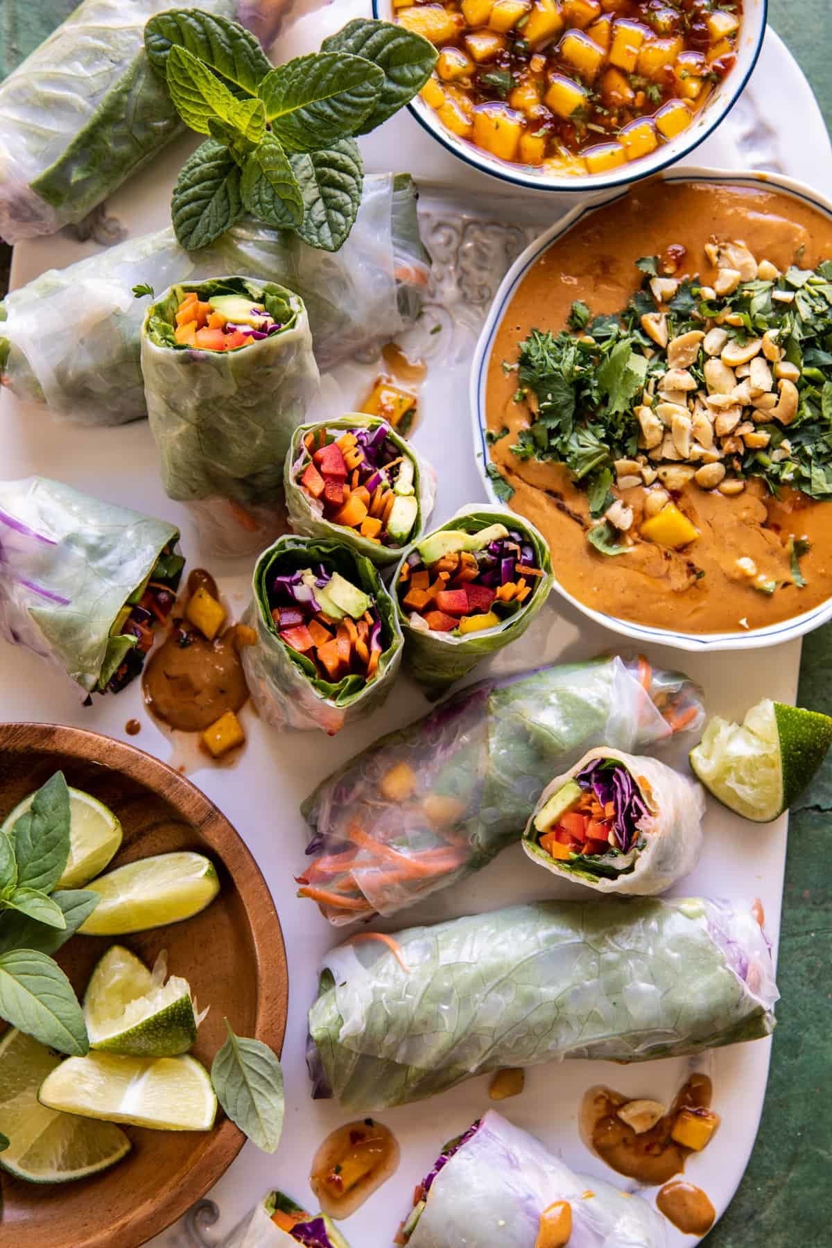 Chili Mango Summer Rolls with Ginger Peanut Sauce 1 1