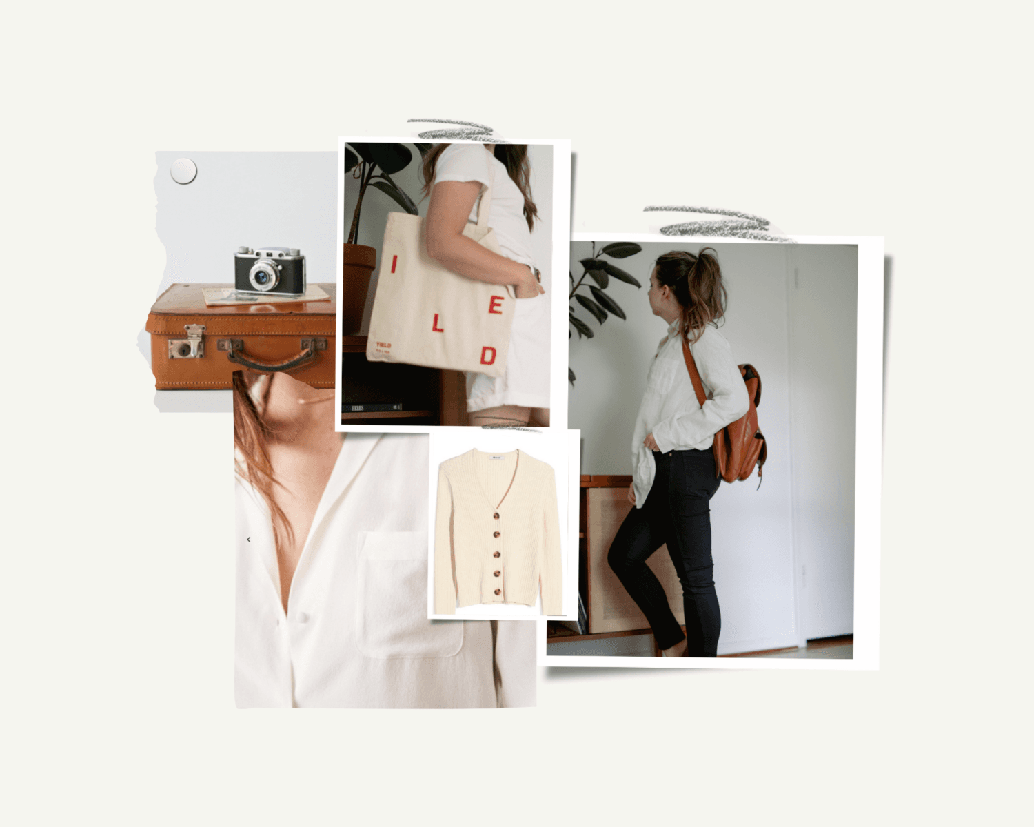 White Minimal Mood Board Photo Collage
