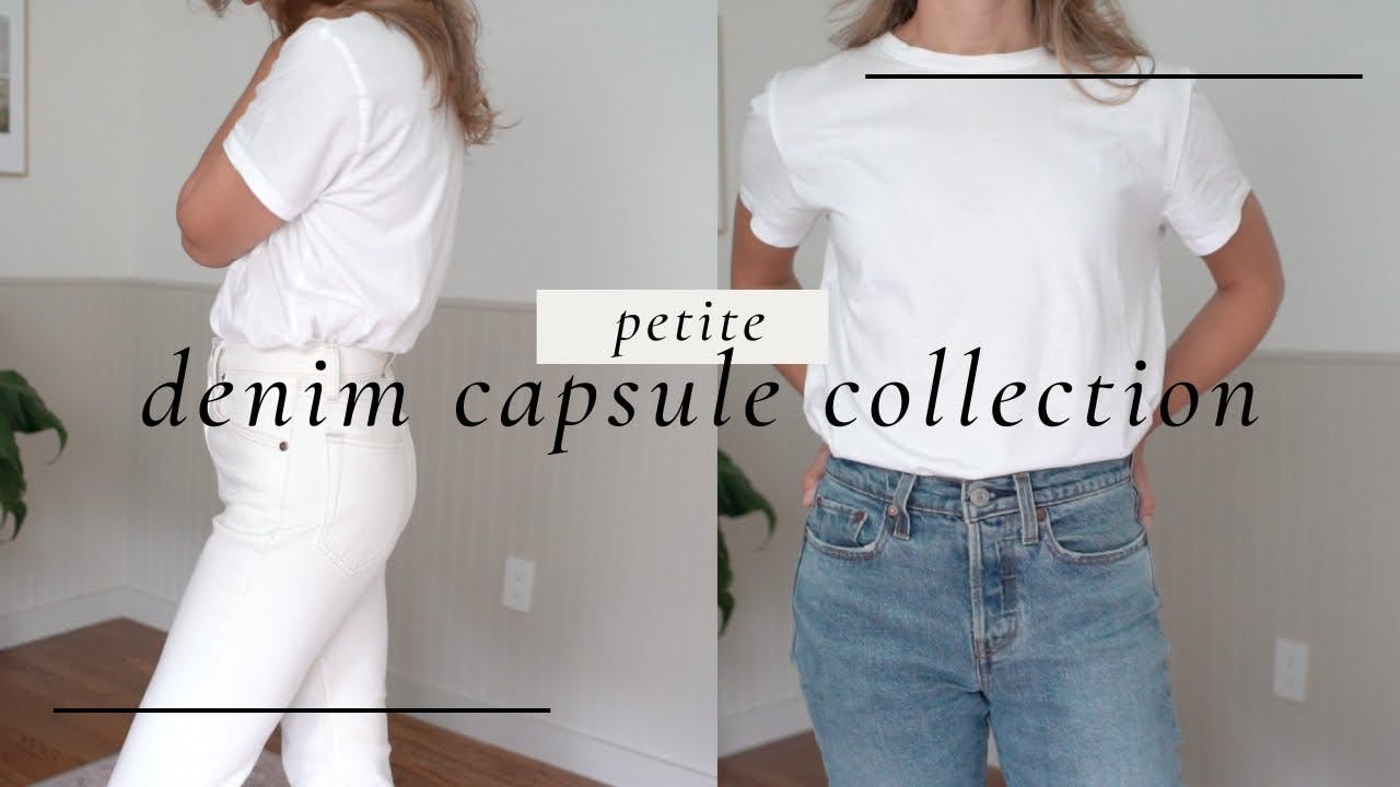 My *PETITE* Denim Capsule Collection | Sezane, Abercrombie, Levis Jeans for Petite Women