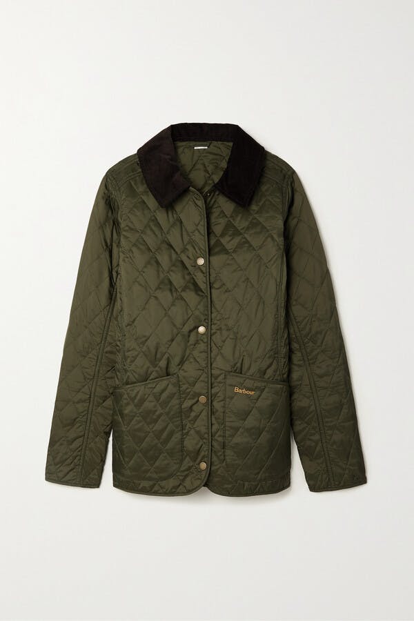 Barbour Annandale Corduroy-trimmed Quilted Shell Jacket - Green