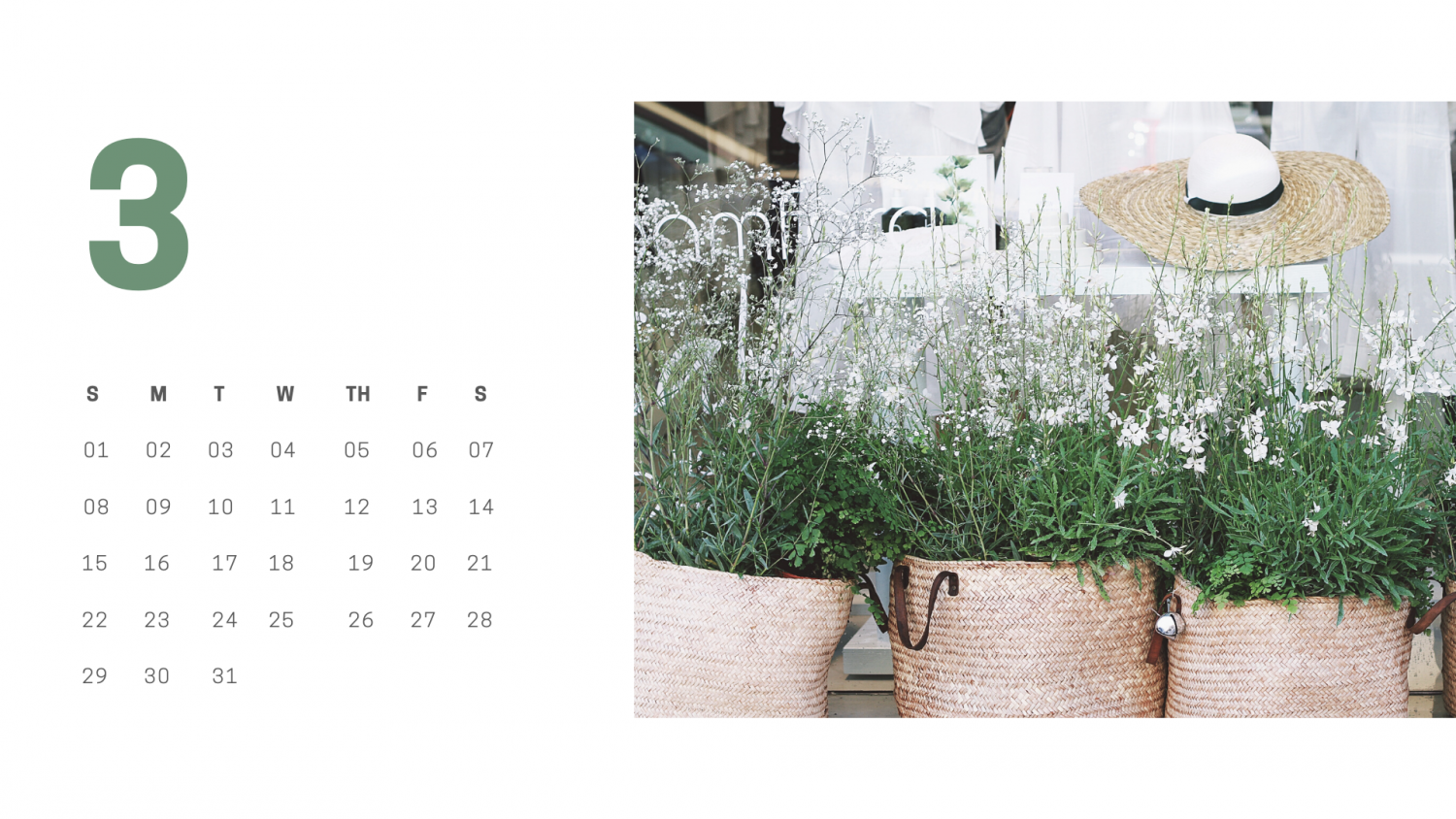 Brown Minimalist Photo Calendar
